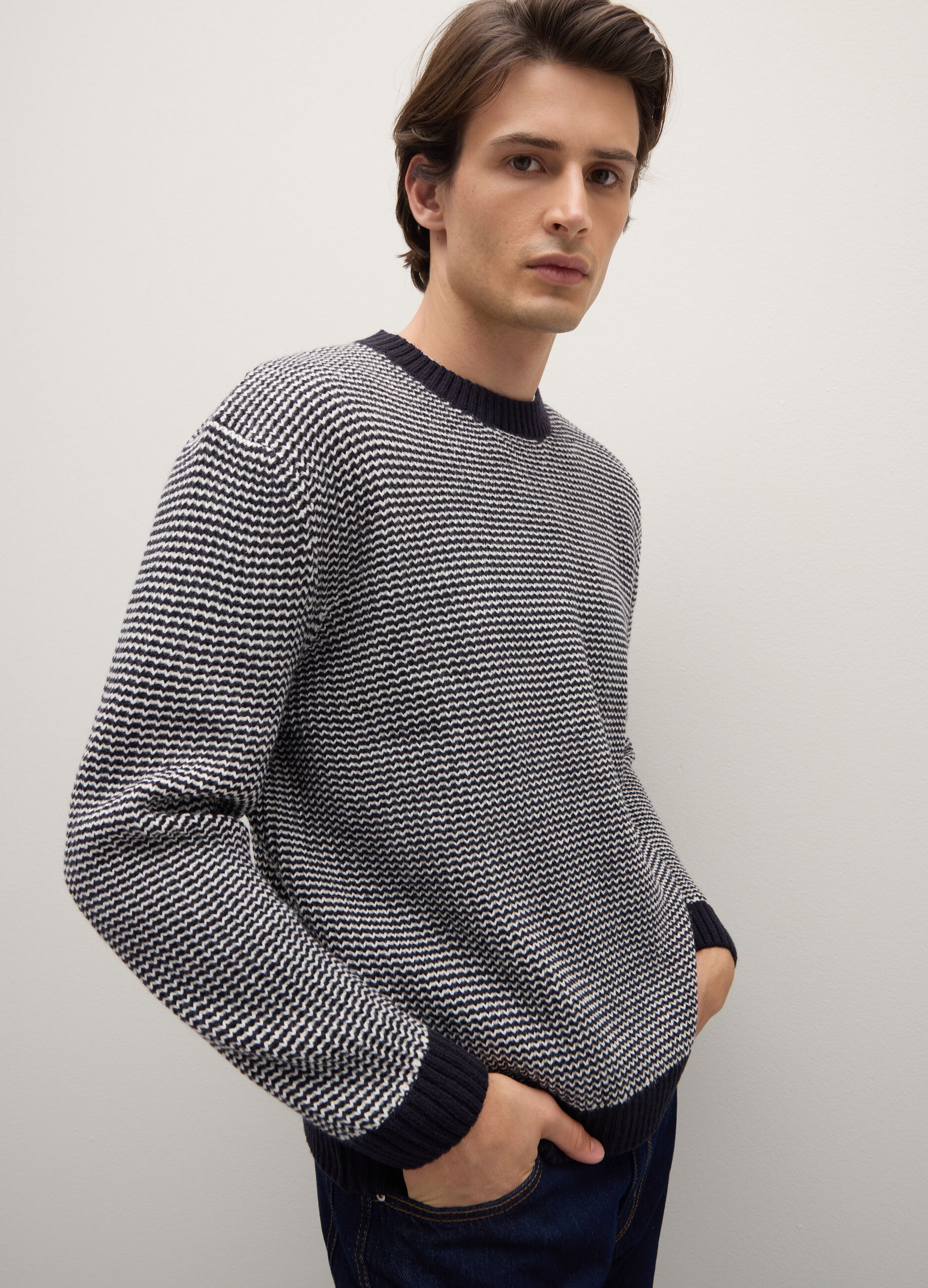 Multicolour Striped Regular Fit Jumper