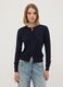 Navy wool-blend crew-neck cardigan_0