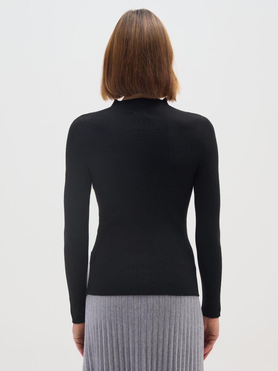 Maglione in misto cotone nero regular fit_2