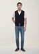Black viscose-blend waistcoat with deep V-neck, regular fit_0