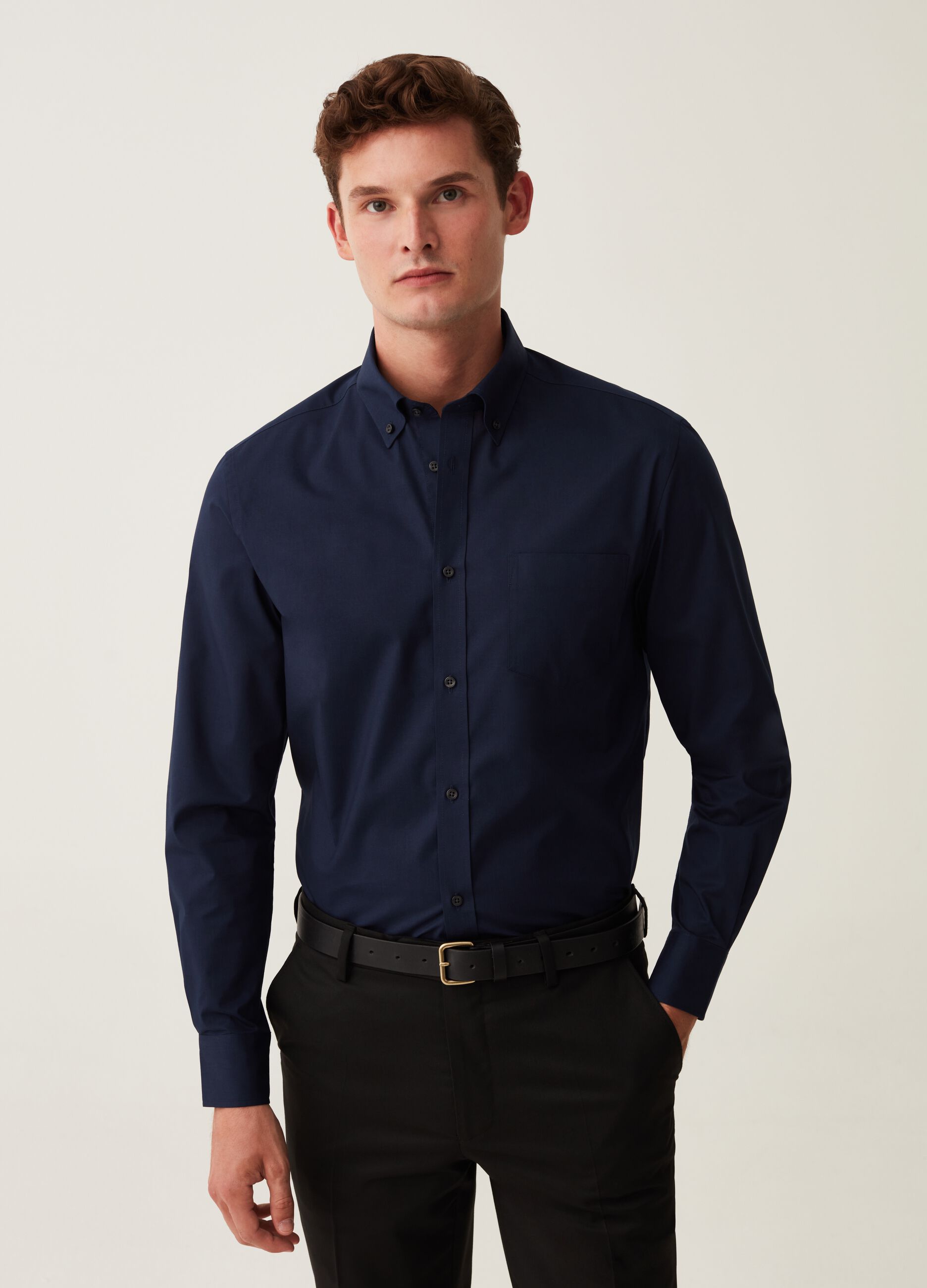 Camicia regular fit button-down con tasca