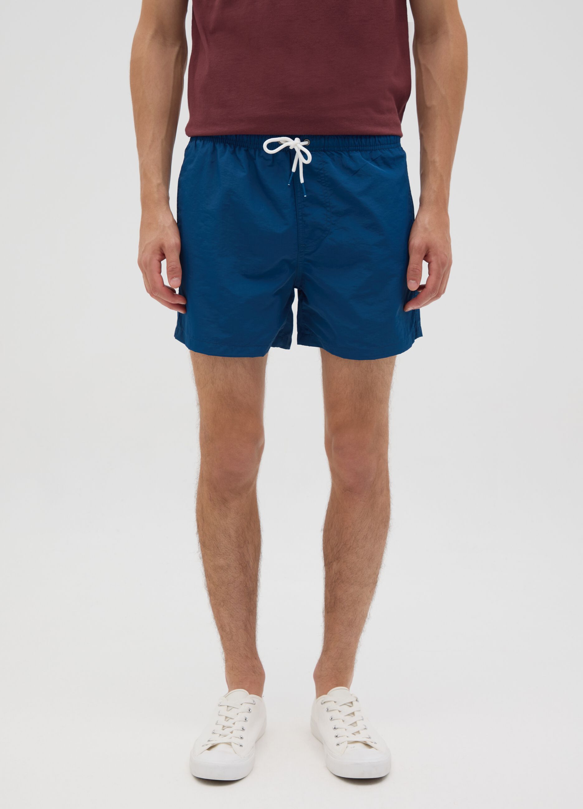 Blue beach boxers in mixed fabric