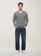 Grey V-neck jumper in viscose blend, regular fit_3