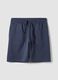 Grey cotton-blend shorts with elasticated waist, regular fit_0