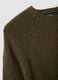 Maglione verde in misto cotone e lana girocollo_5