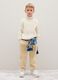 Children's beige trousers in stretch cotton and regular fit velvet_0
