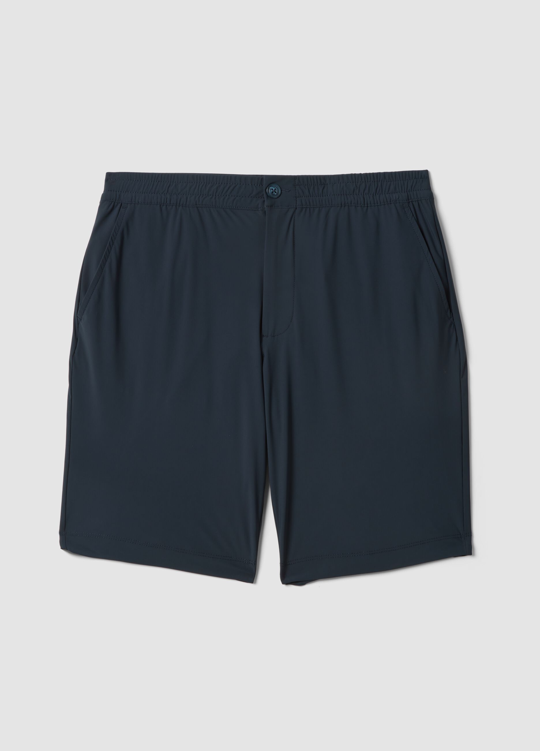 Blue regular-fit stretch chino Bermuda shorts