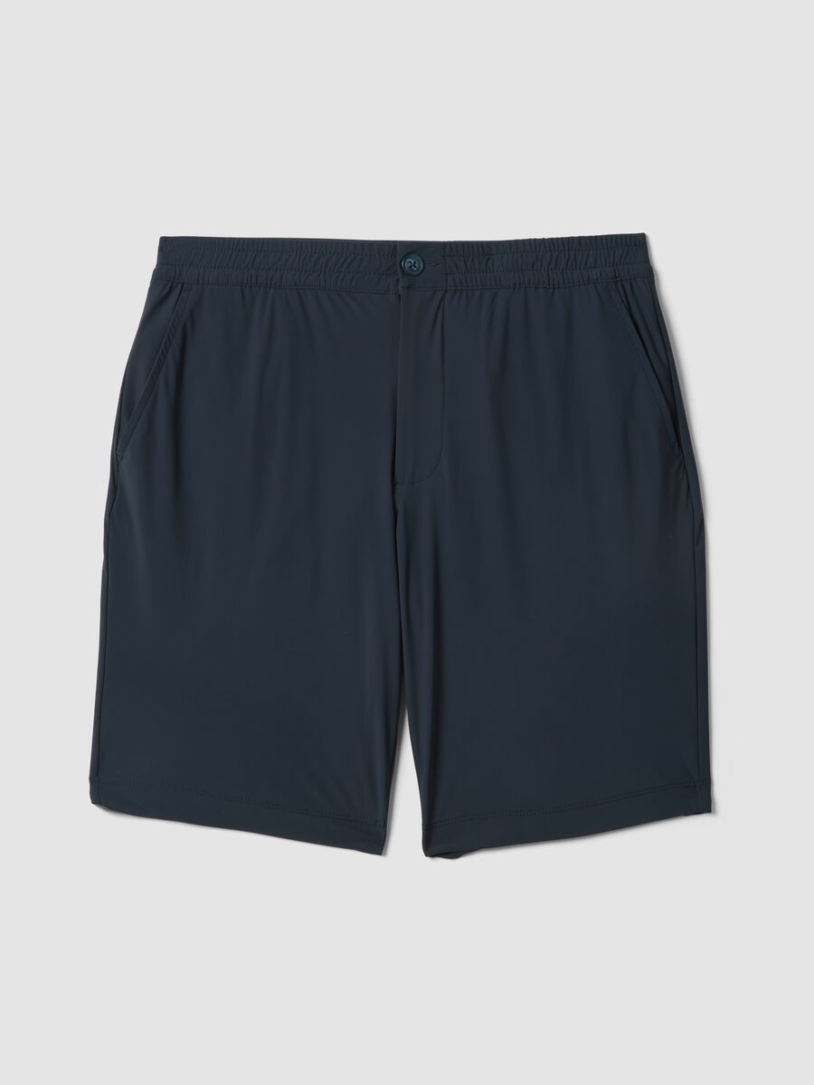 Bermuda chino blu in tessuto elasticizzato regular fit_4