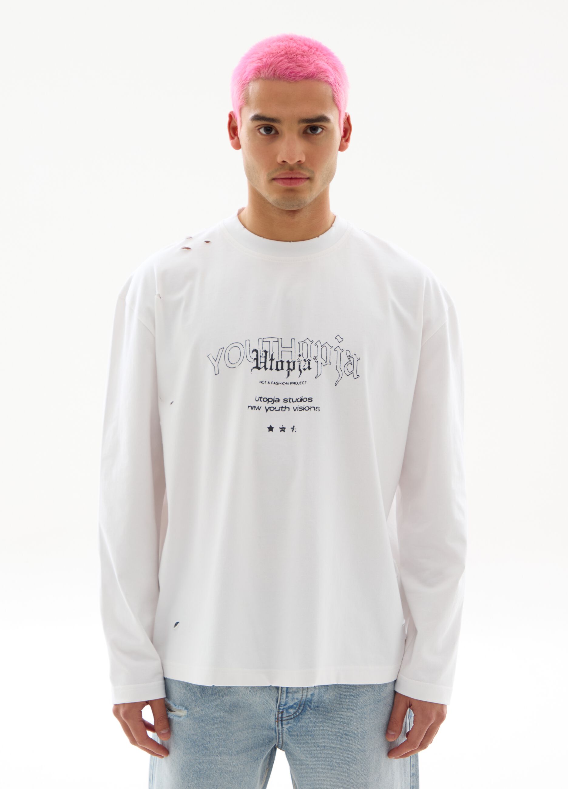 Graphic Long-Sleeved T-Shirt White