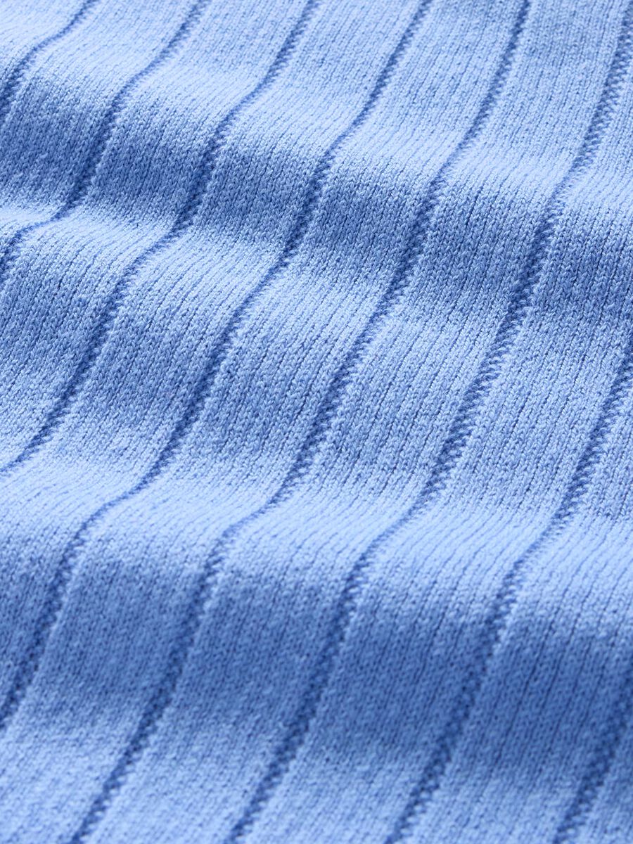 Light blue polo shirt with short sleeves in cotton_4