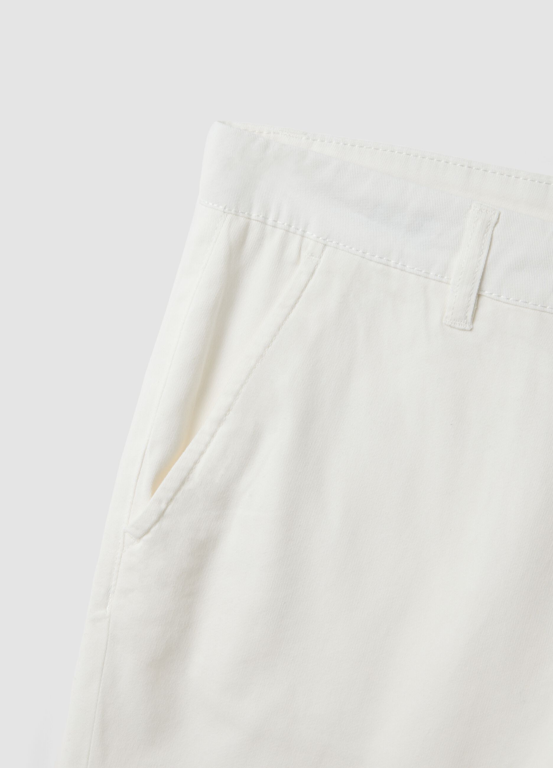 White regular-fit chino shorts