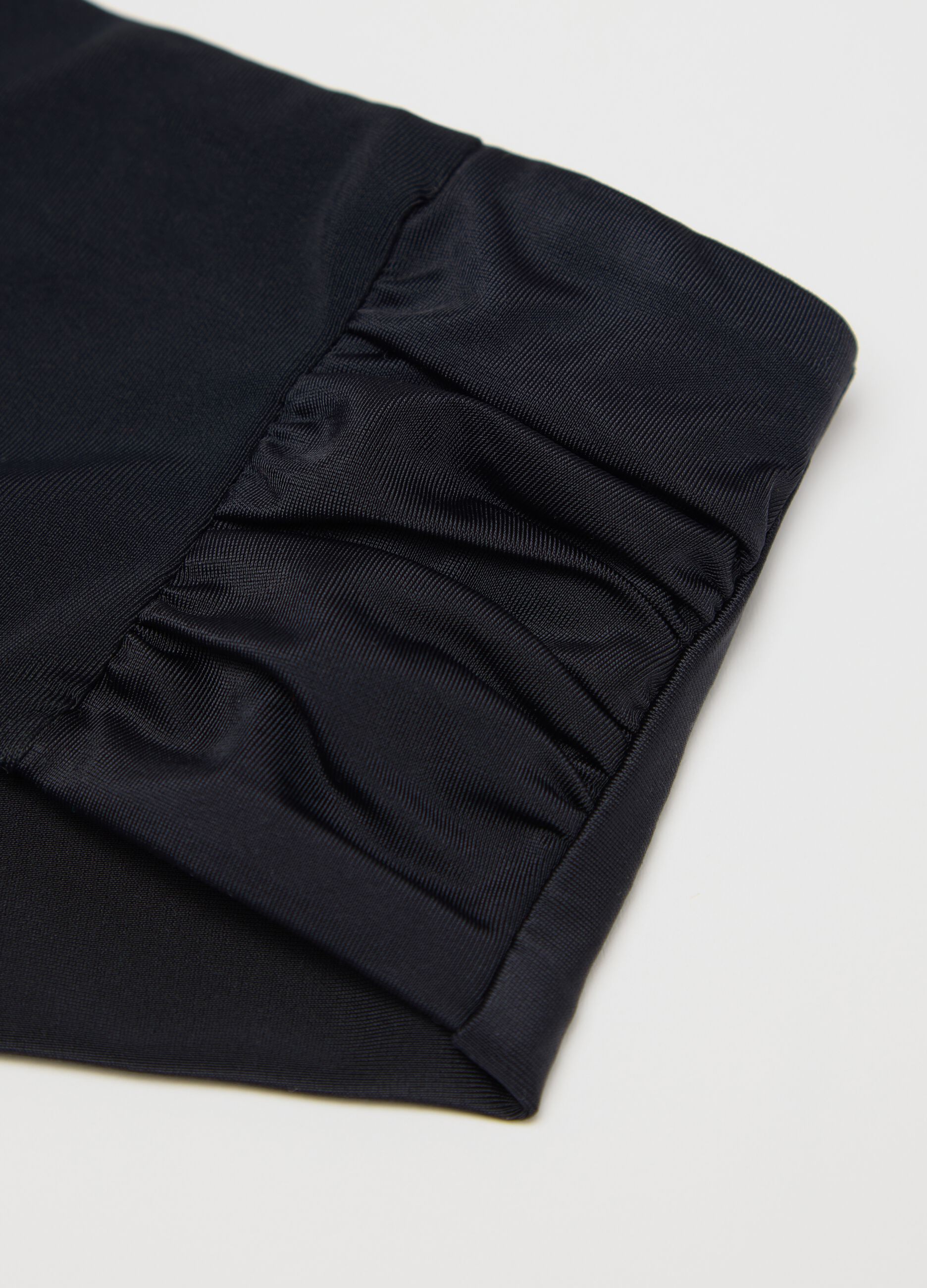 Black bikini French knickers with gathering