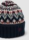 Beanie jacquard con risvolto a costine_3