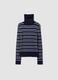 Blue striped fitted crew-neck top in viscose blend_0