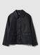 Black regular fit jacket with buttons and patch pockets_0
