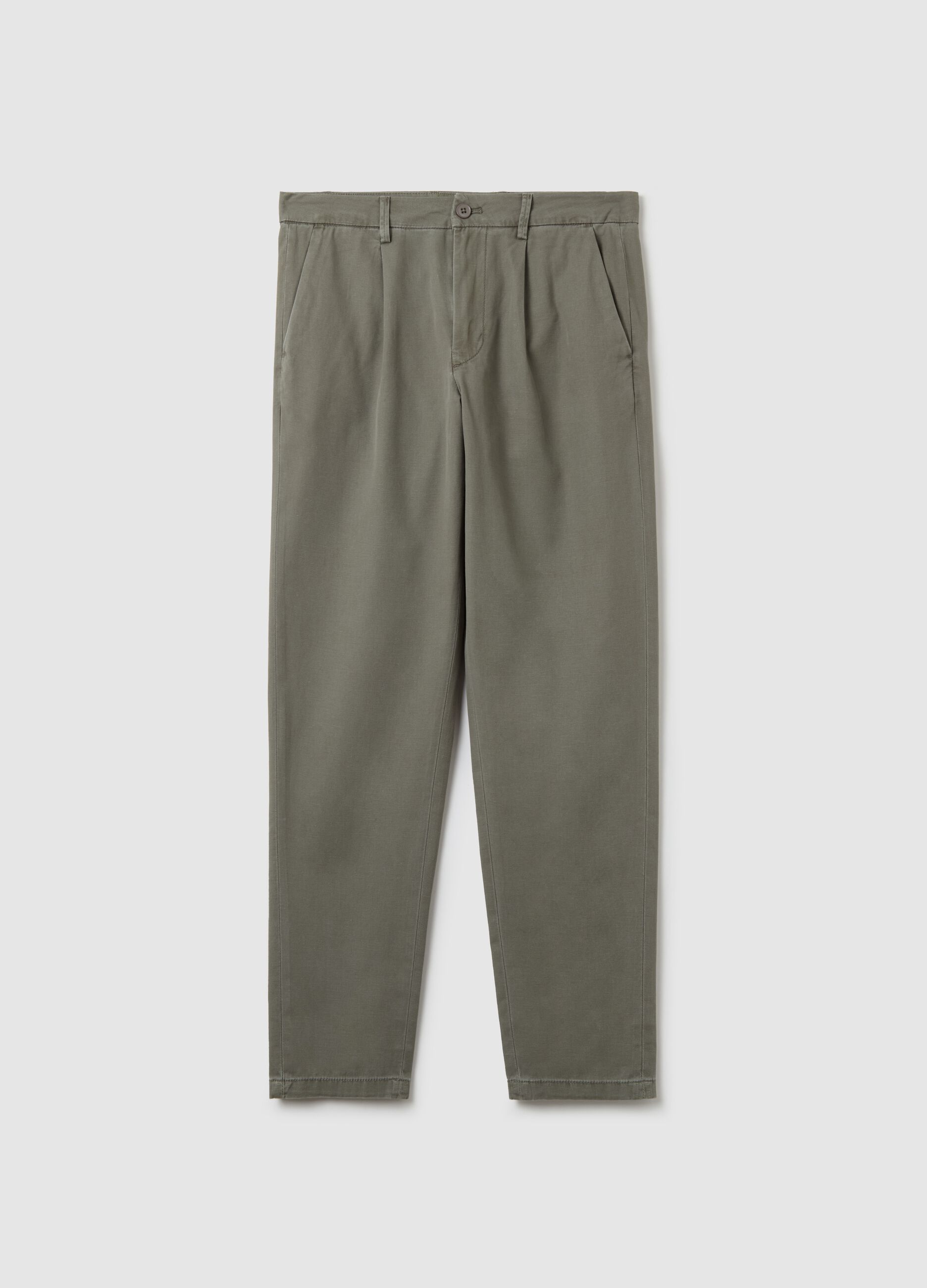 Cotton and linen chino trousers