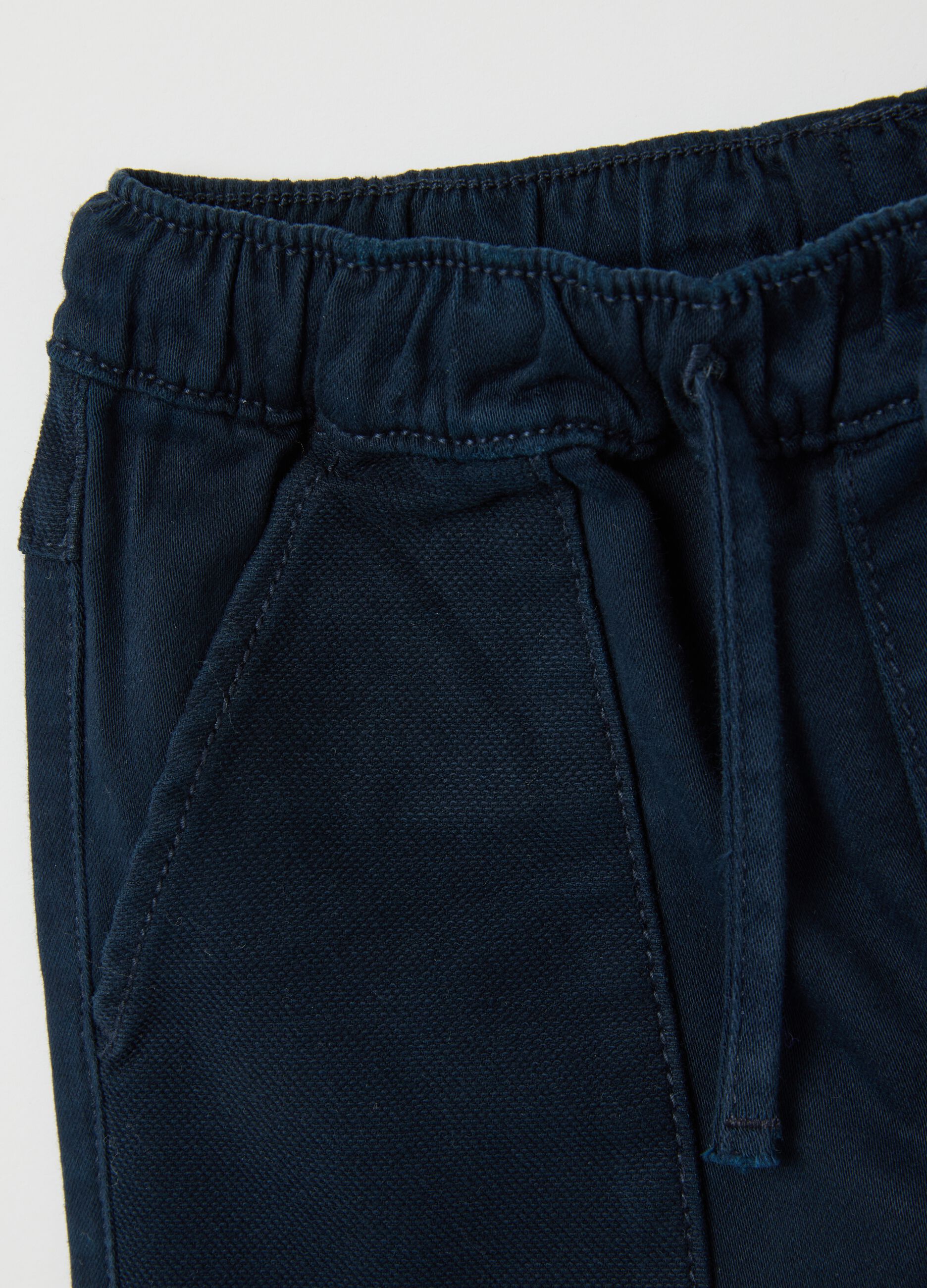 Children's blue cotton trousers regular fit