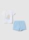 Newborn multicolour pure cotton top and shorts set_0