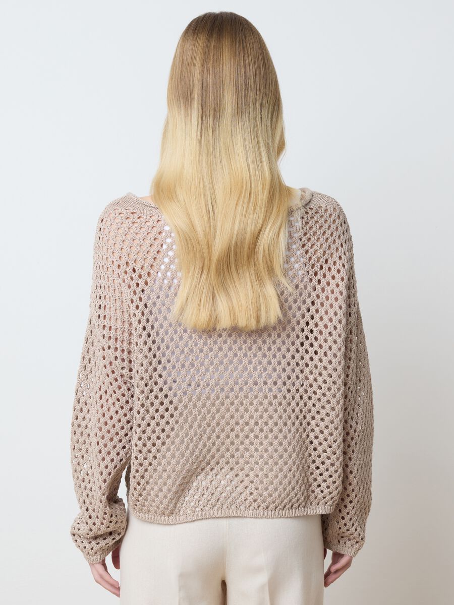 Open stitch top in lurex_3