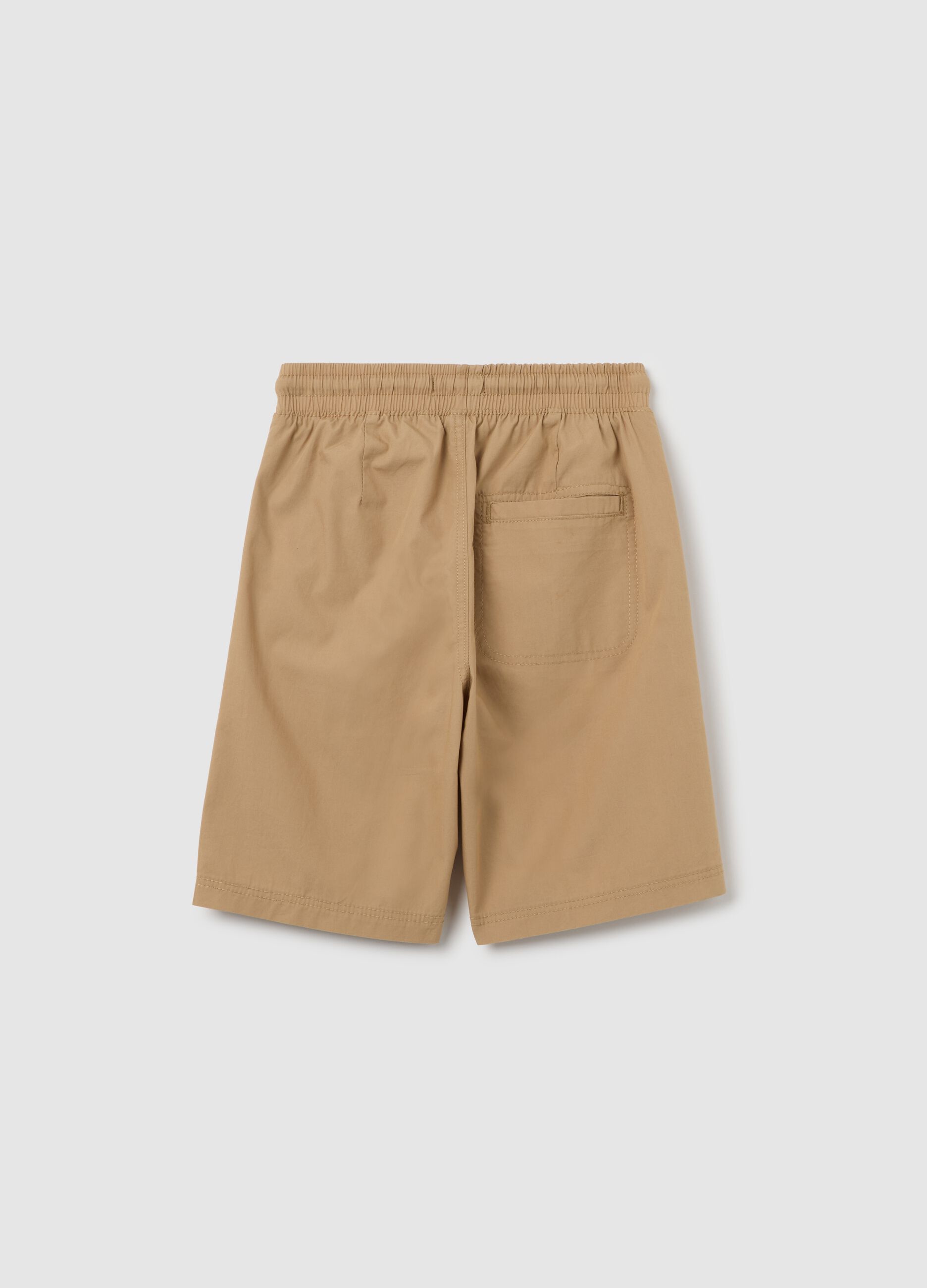 Children's beige cotton regular fit shorts