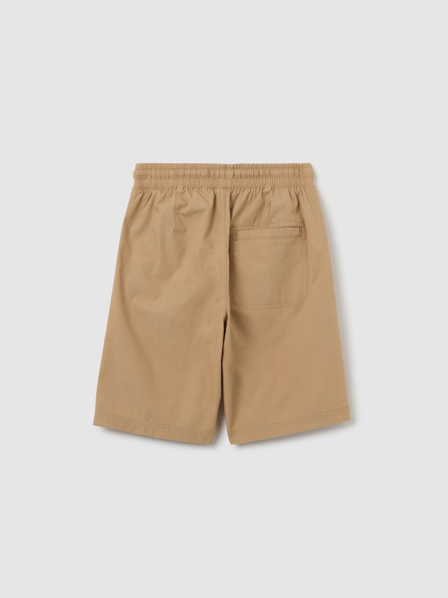 Children's beige cotton regular fit shorts_1