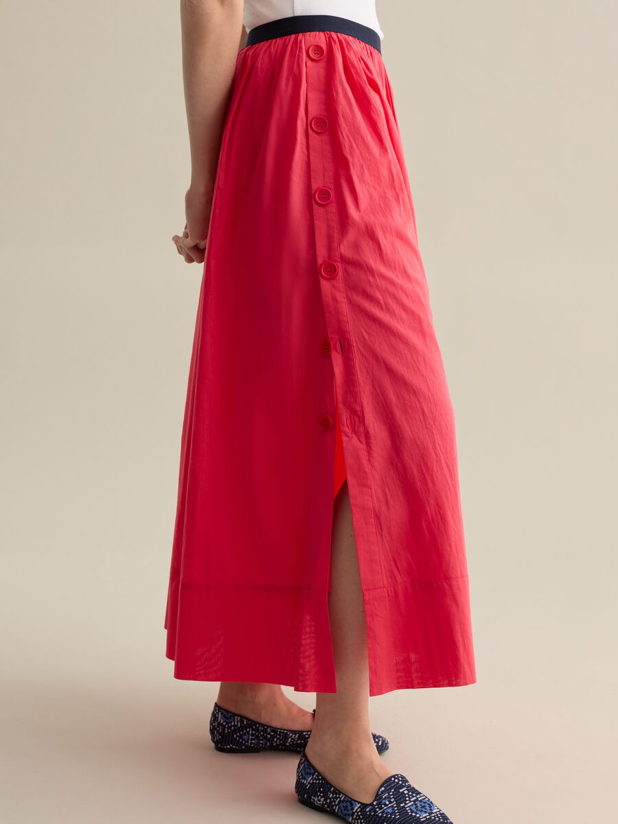 Red cotton midi skirt_2