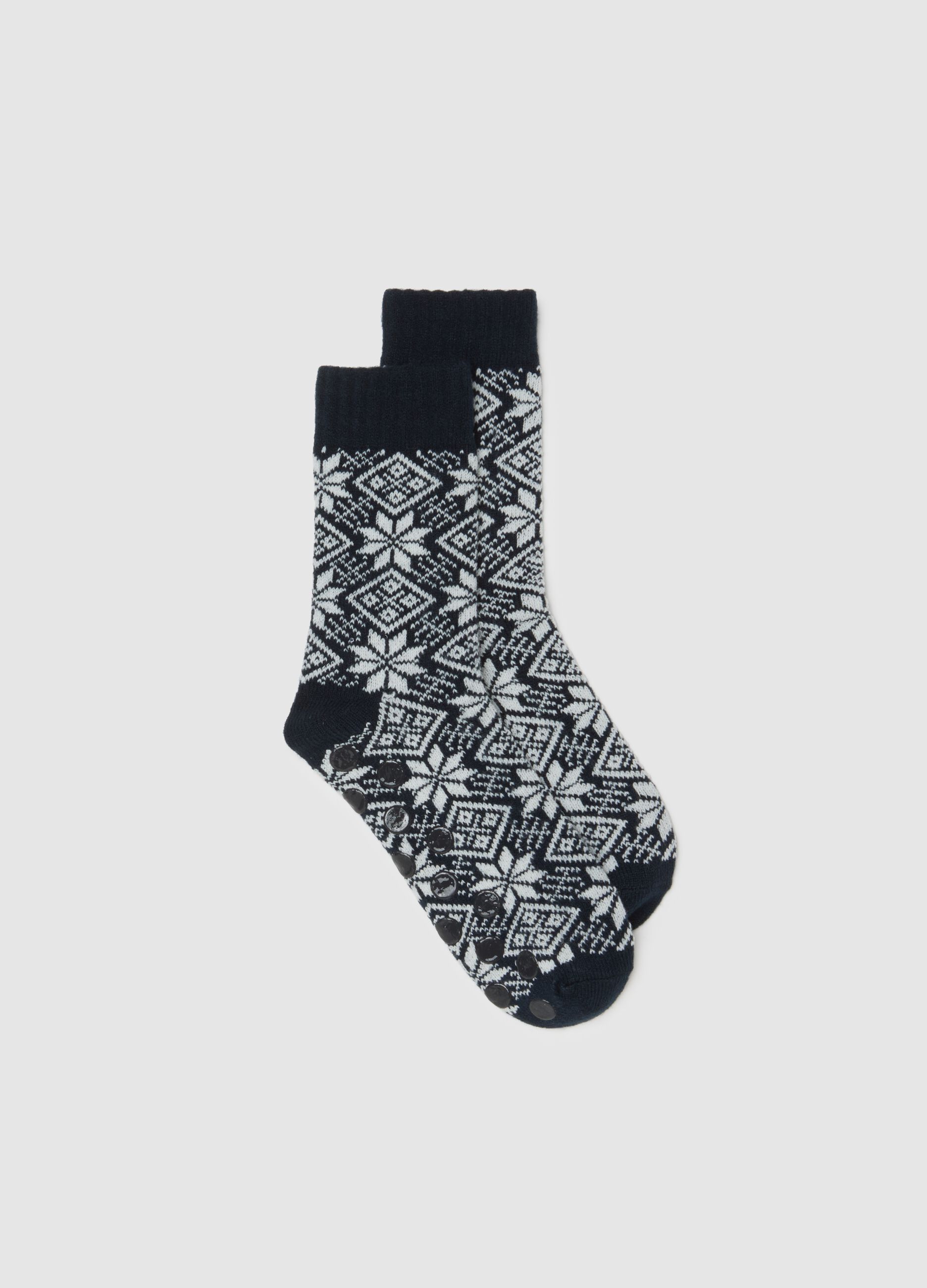 Elasticated Christmas Blue Socks