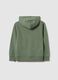 Green hooded sweatshirt with zip for kids in pure cotton regular fit_1