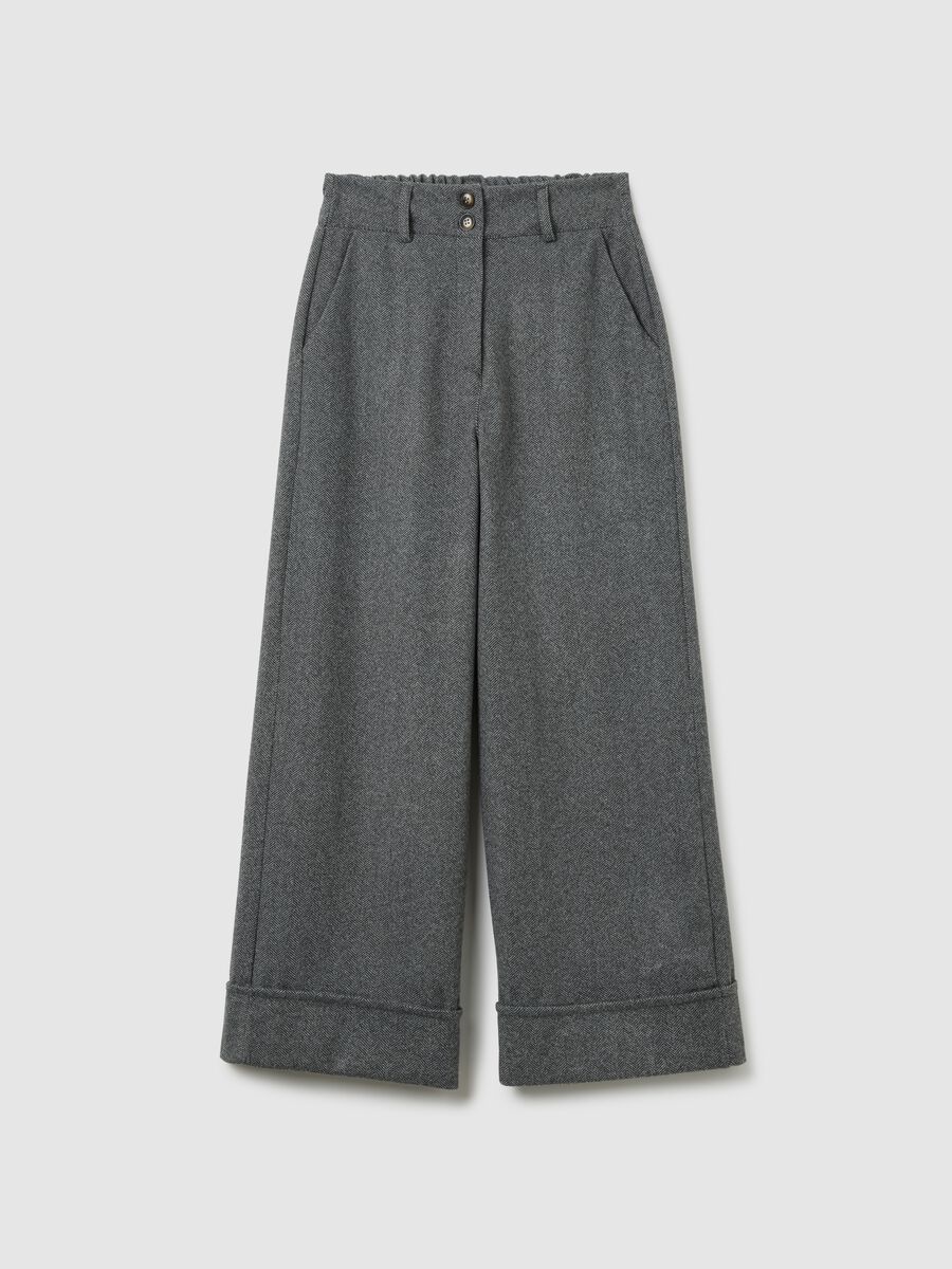 Pantaloni grigi regular fit con vita elasticizzata_4