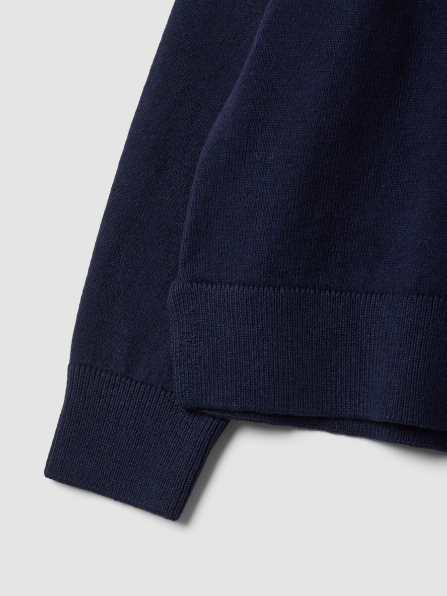 Cardigan blu in misto cotone a girocollo regular fit per bambina_2