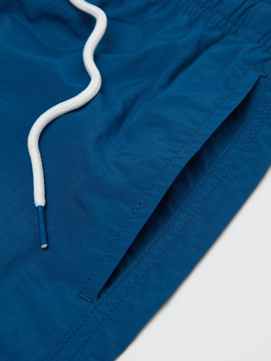 Blue beach boxers in mixed fabric_5