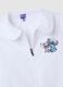 Girls' school smock in white cotton blend with Stitch embroidery_2