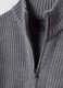 Grey rib-knit cardigan with collar and zip, regular fit_1