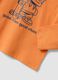 Orange oversized organic cotton jersey T-shirt with print for boys_3