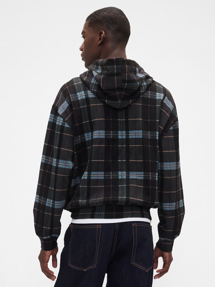 Black Hooded Stripe Sweatshirt_1