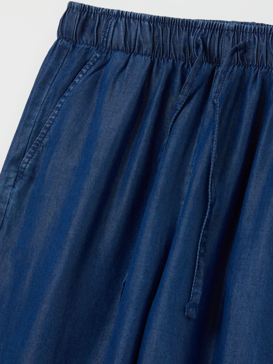 Denim-effect wide-leg fluid joggers_5