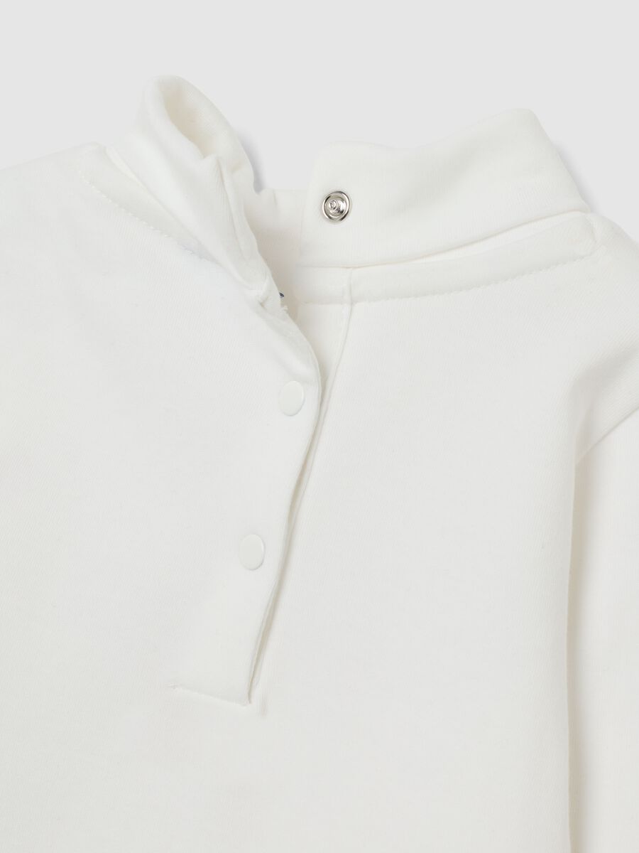 White cotton baby girl top with glitter print, regular fit_2