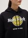 Black pure cotton regular fit hoodie with Hard Rock Cafe logo_3