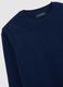Blue crew neck pure lambswool sweater regular fit_1