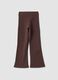 Brown flared leggings in stretch organic cotton_1