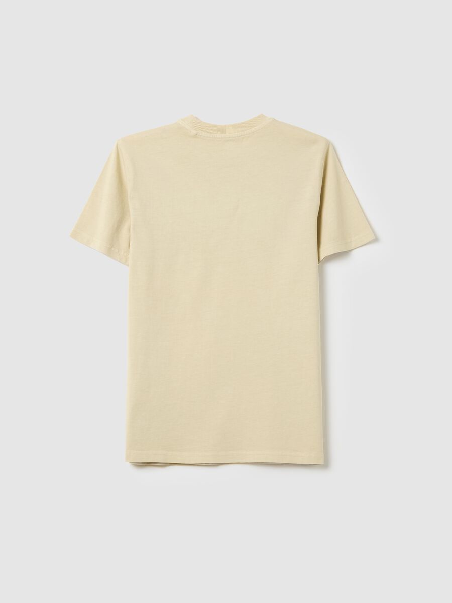 Cream Cotton Short Sleeve T-shirt_1