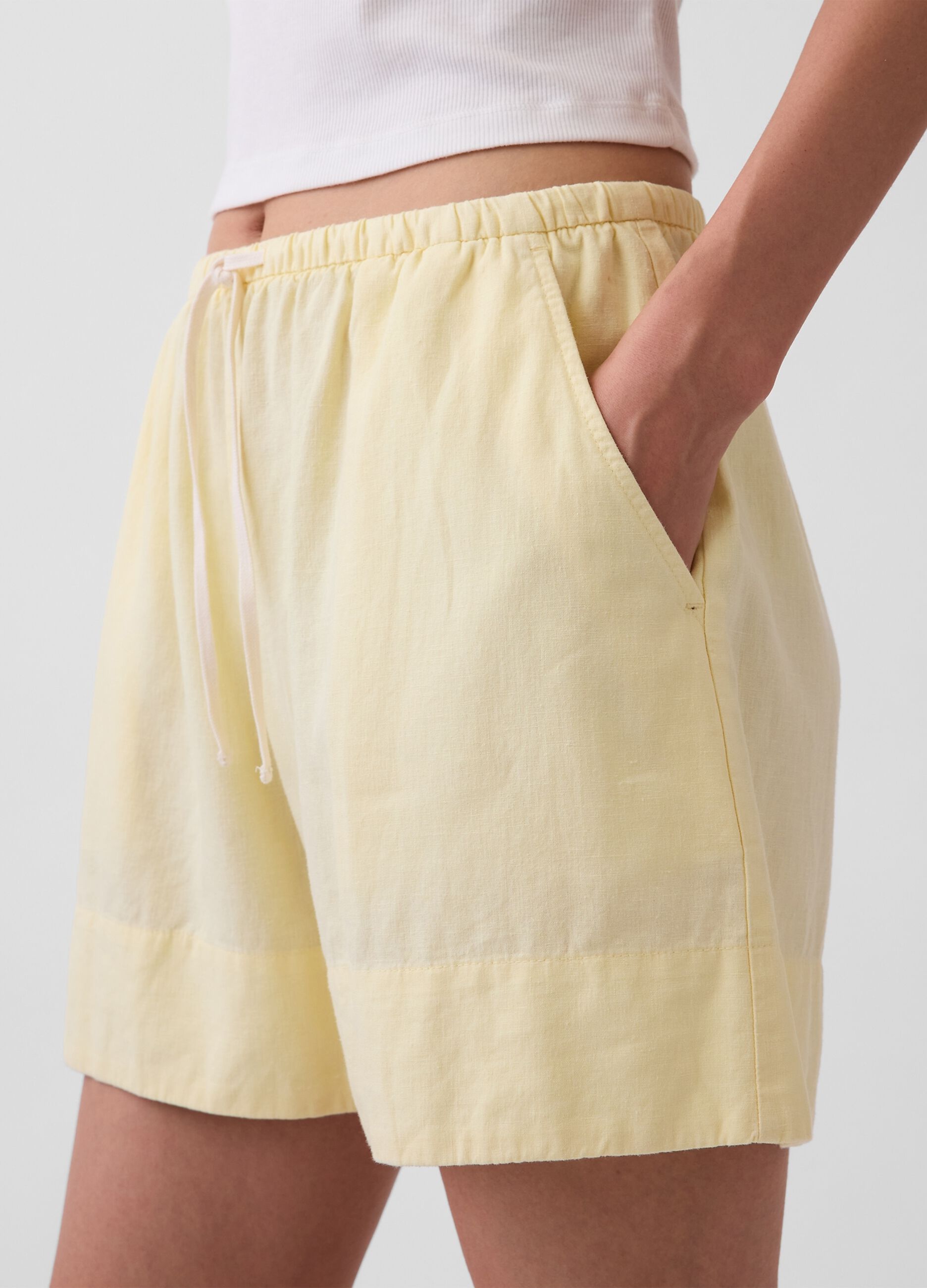 Linen-Blend Viscose Shorts