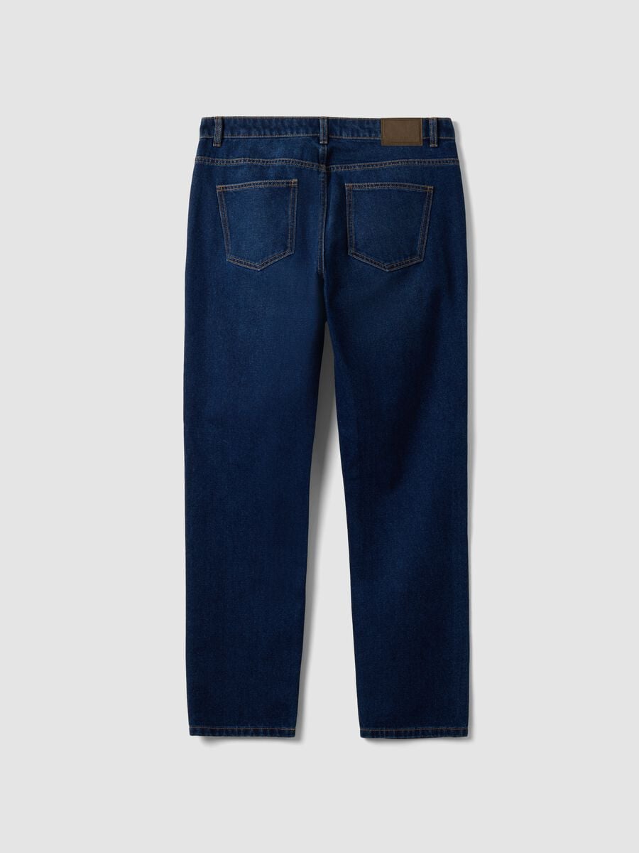 Dark blue slim-fit jeans in a cotton-viscose blend_6