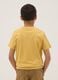 T-shirt gialla in puro cotone a maniche corte da ragazzo con stampa_1