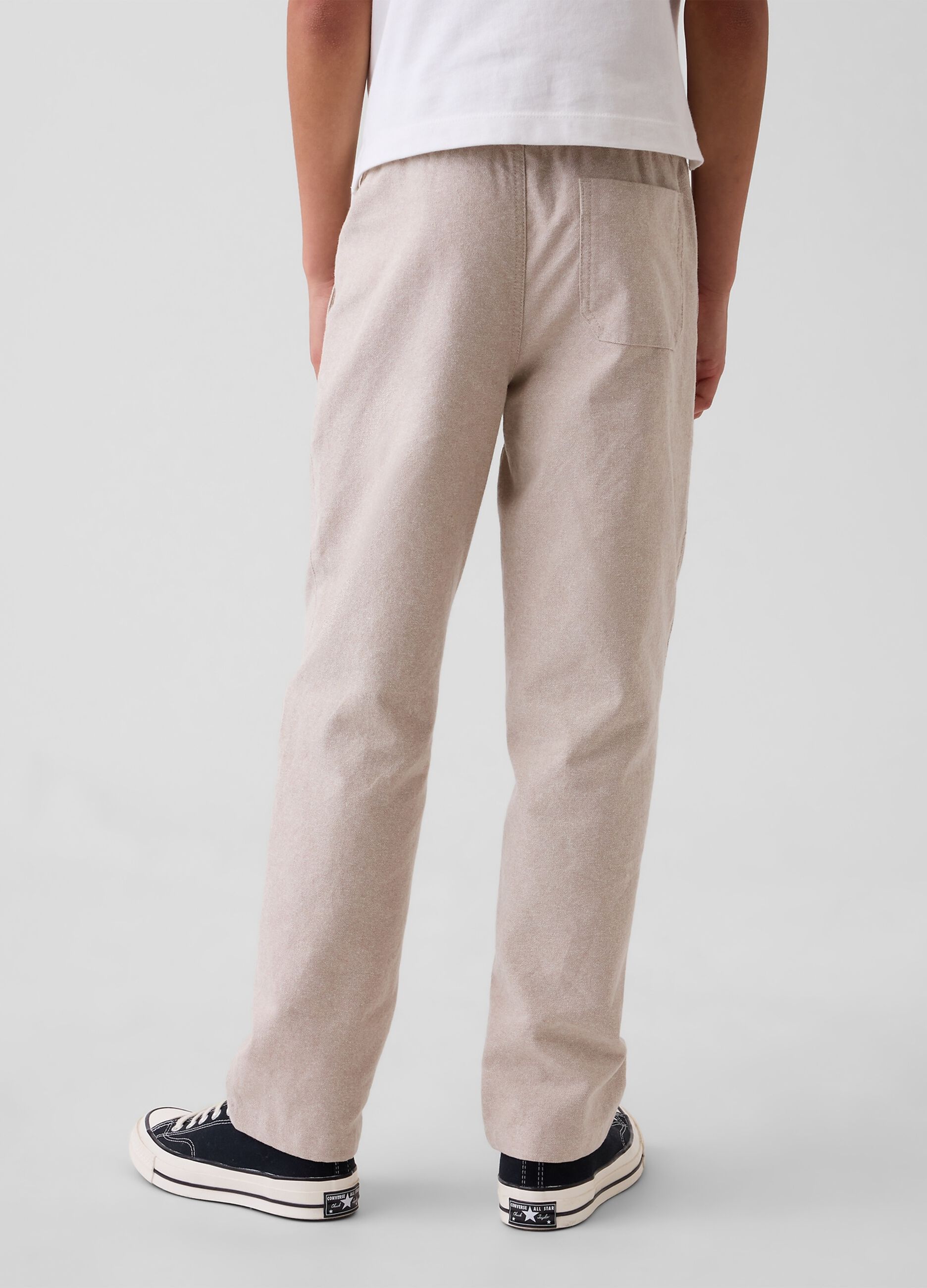 Linen and cotton blend trousers