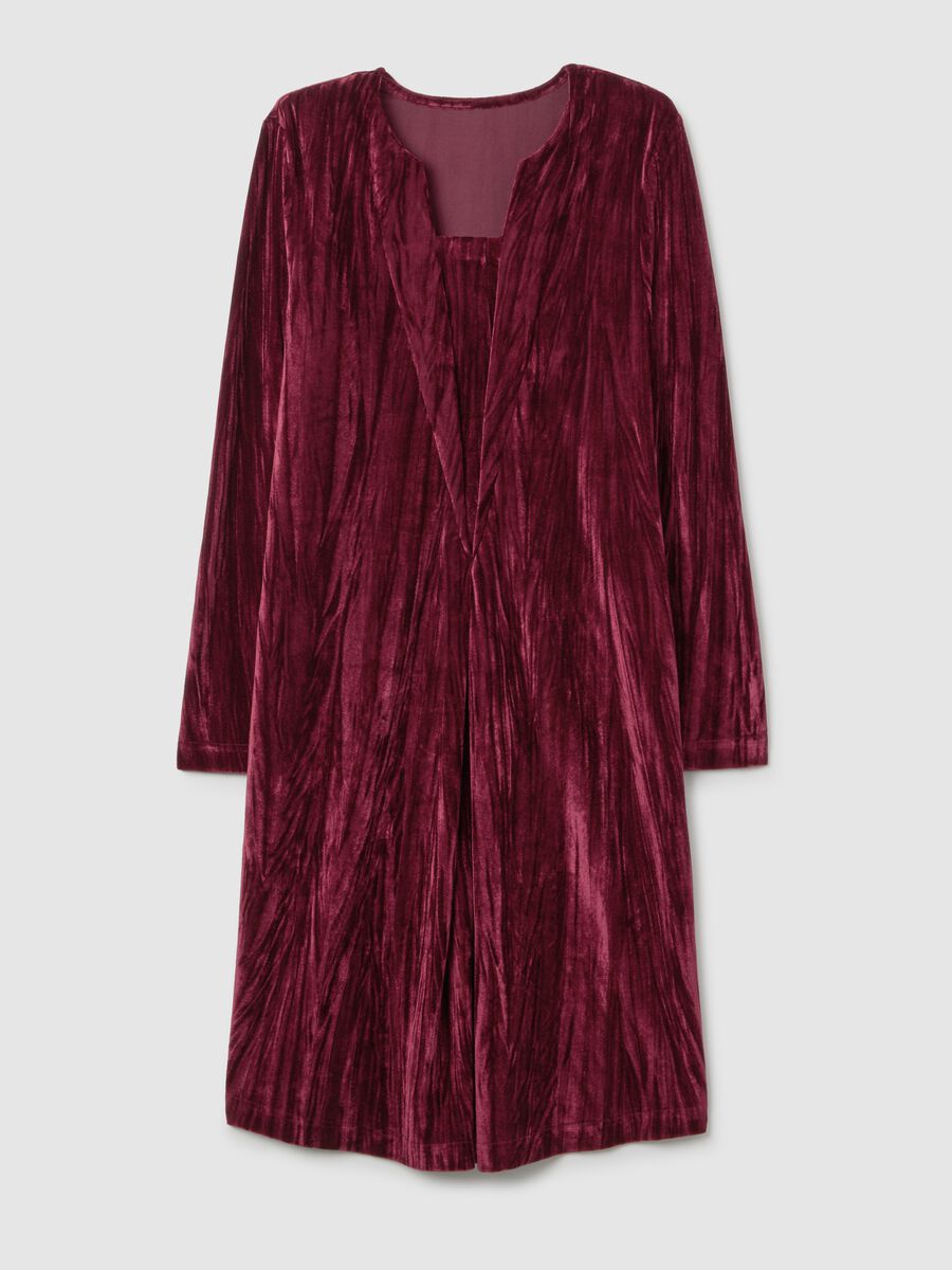 Abito premaman in velluto bordeaux elasticizzato_4