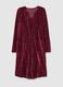 Burgundy Stretch Velvet Maternity Dress_4