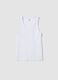 White pure cotton vest top, regular fit_0