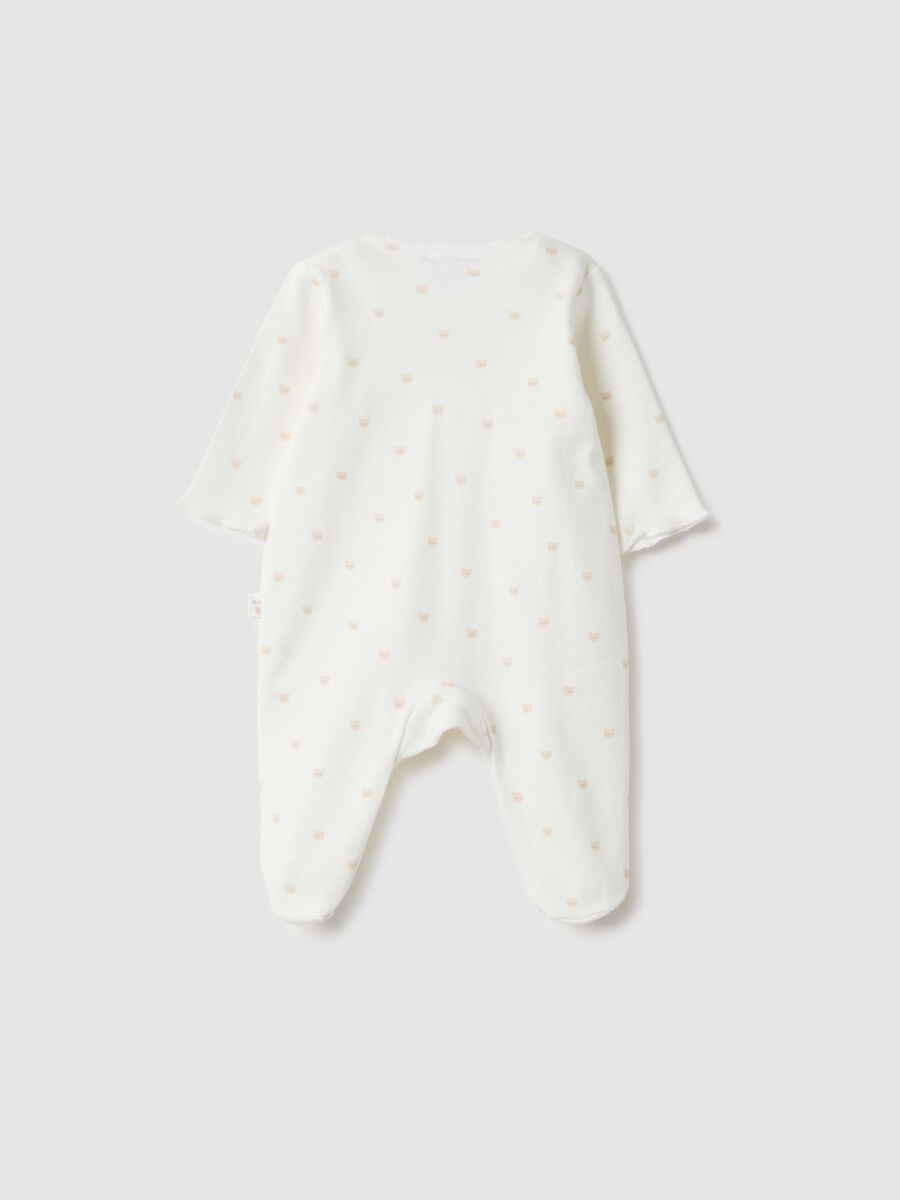 Baby girl's long sleeve pure cotton white bodysuit_1