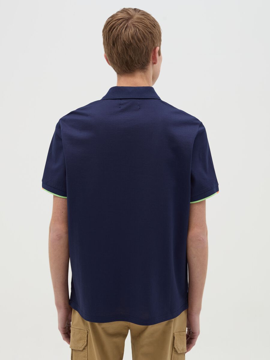 Pique polo shirt with logo print_2
